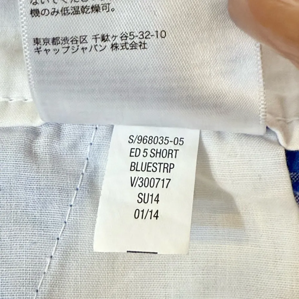 Old Navy Women’s Blue Stripe Flat Front Cotton Chino Shorts 4” Inseam Size 8 - Image 13