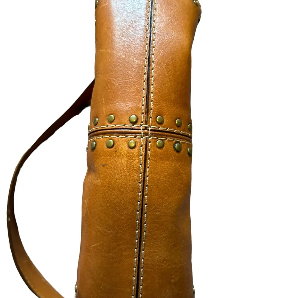 MICHAEL KORS BROWN 
LEATHER HANDBAG BRUSHED METAL
STUDS - Image 5