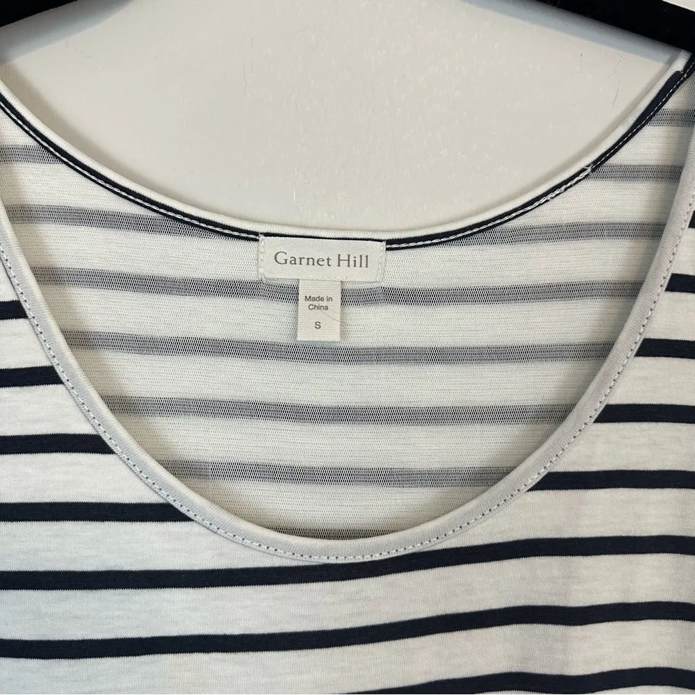 Garnet Hill | Navy and White Striped Midi Length Tank Dress Size Small - Image 4