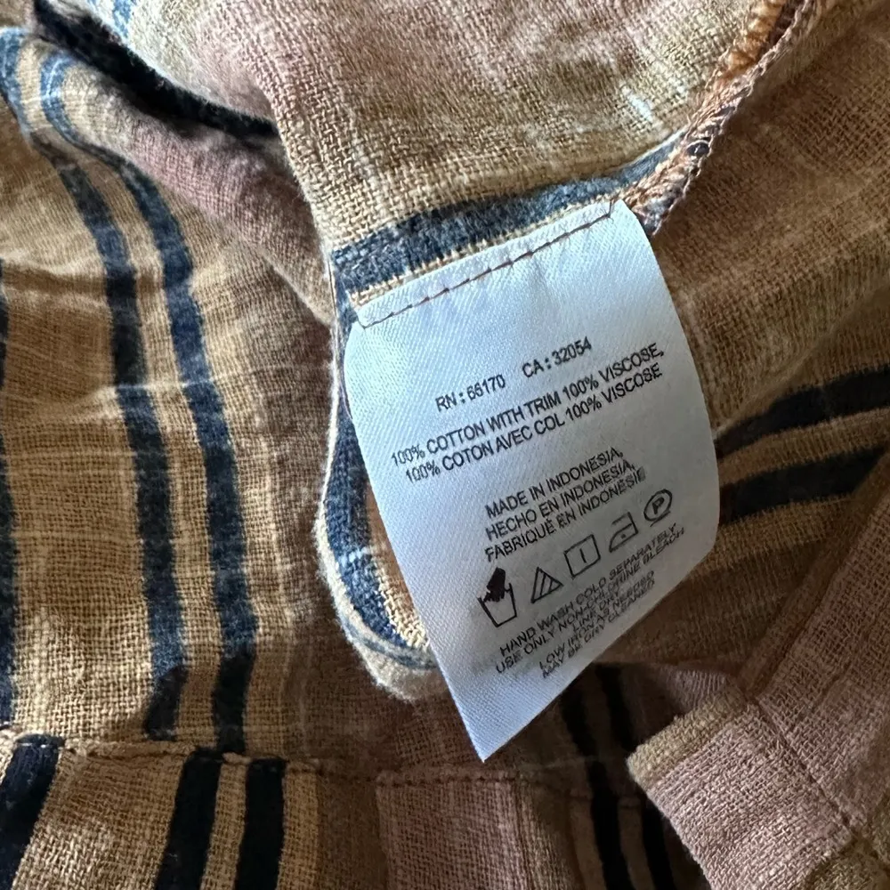 NWOT Free People Castaway Striped Crochet Long Sleeve Button Up Top - Image 6