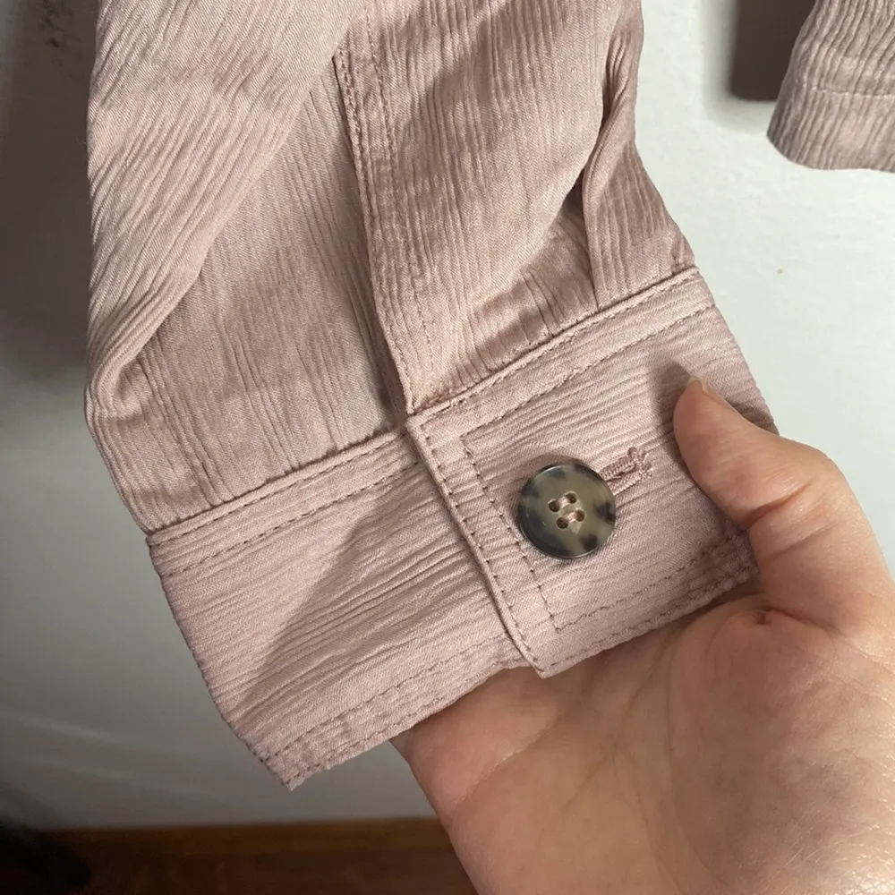 Reiss Ives dusted pink textured twin pocket utility jacket size 2 - Image 12