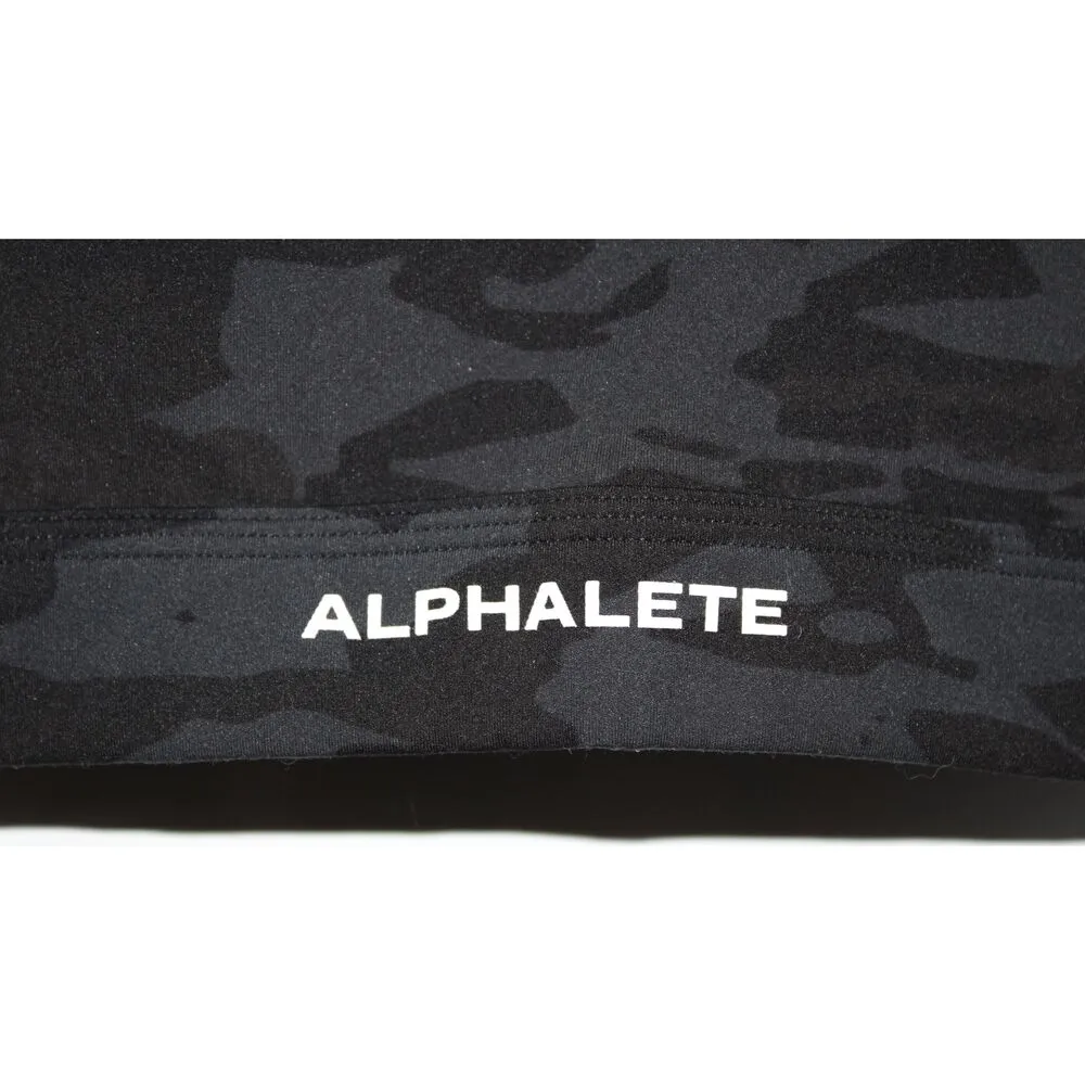 Womens Alphalete Surface Keyhole Sports Bra Black Camo Gray Cutout Back Bra XXS - Image 3