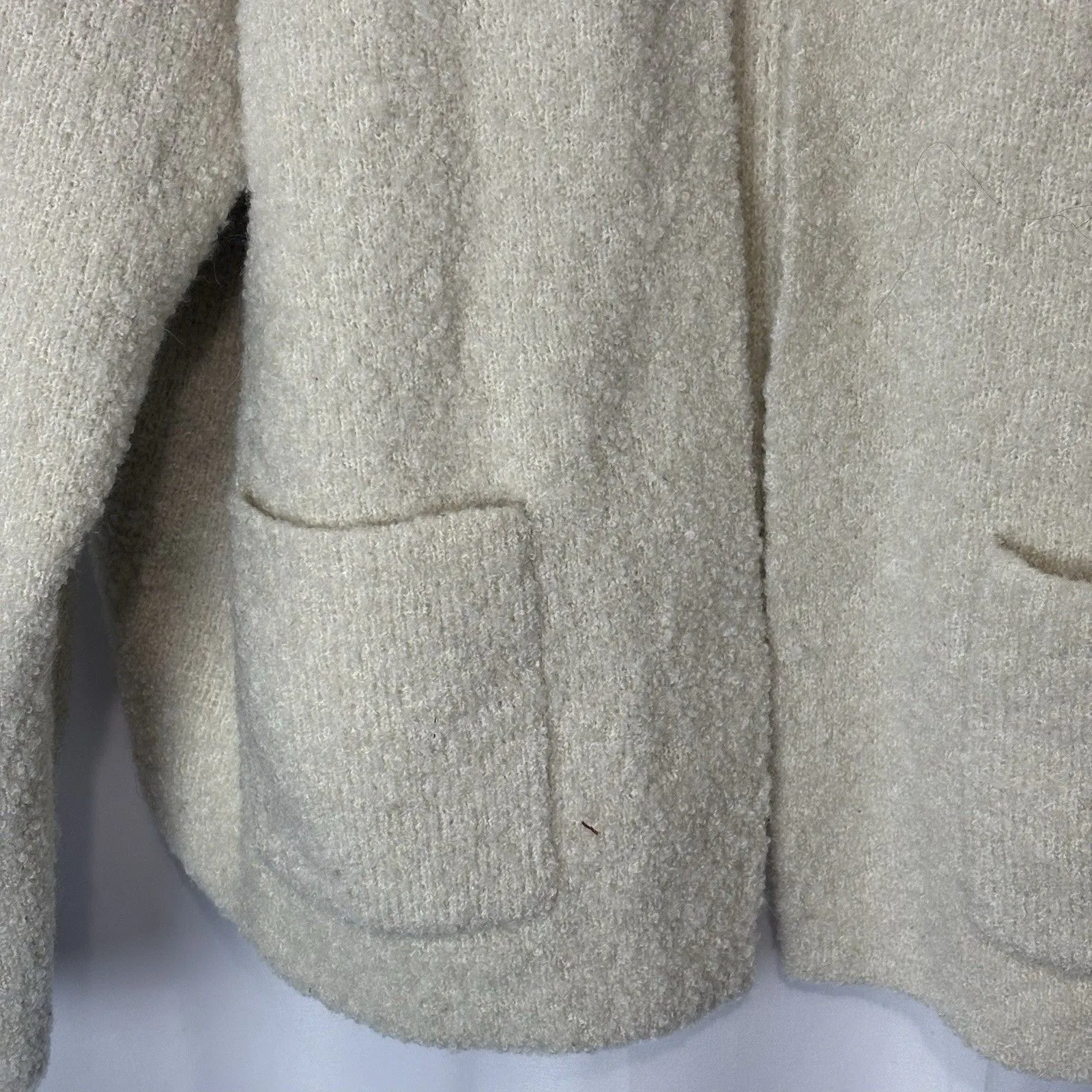 J. Crew Factory Bouclé Lady Cardigan Sweater Open Front XL Wool Alpaca Casual - Image 4