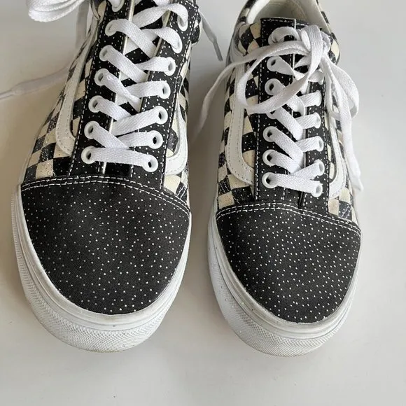 VANS‎ PRIMARY CHECK OLD SKOOL SHOE BLACK/WHITE CHECKS LACE UP WOMENS 10.5… - Image 2