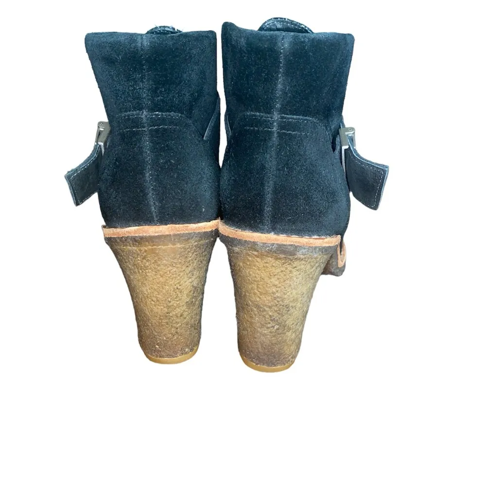 Brienne #3212 black Genuine Leather suede heeled ankle boots - Image 6