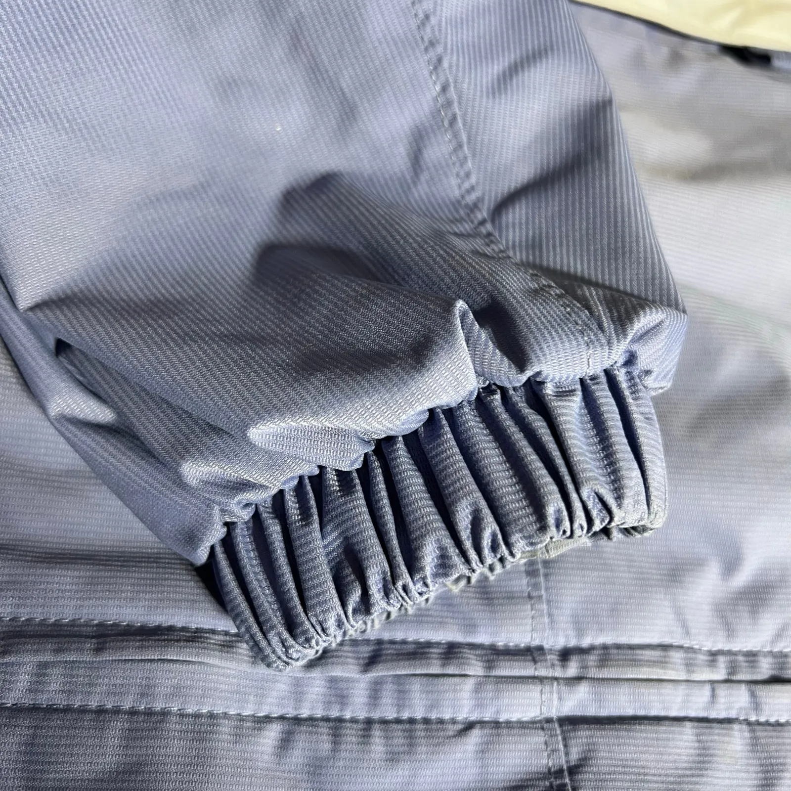 Columbia Womens Packable Lightweight Jacket Hooded Drawstring Waist Hem Blue Lrg - Image 14