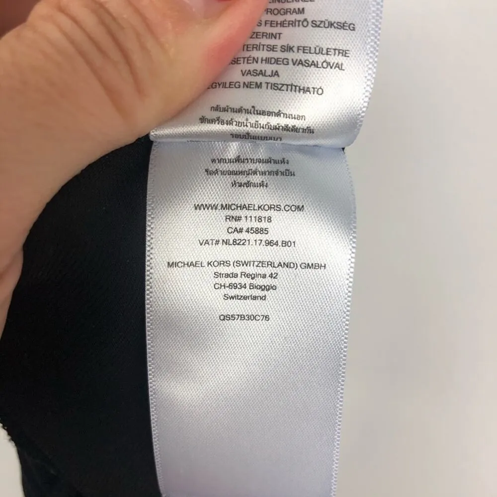 Michael Kors Black Drawstring Gold Hardware Maxi Skirt Size Small - Image 13