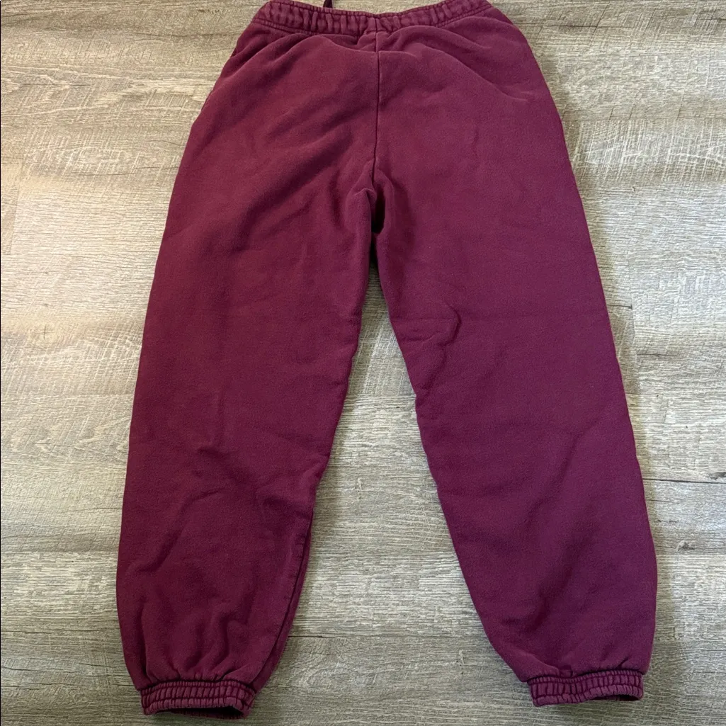 Aritzia Tna Sweatfleece Cozy Fleece Sweatpants in Maroon Size XS - Image 5