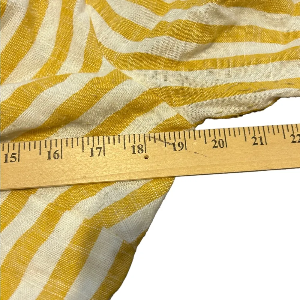 Luxology Faux Wrap yellow and white striped dress size small - Image 7