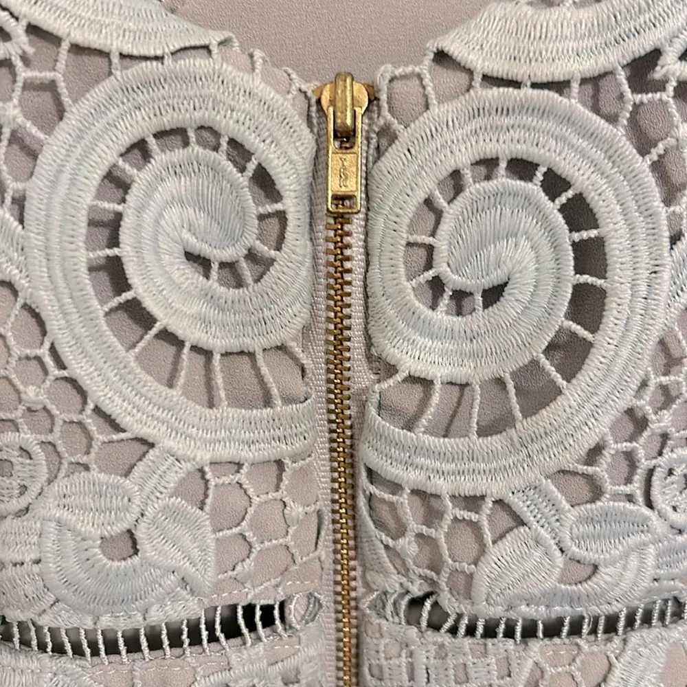 Self Portrait Light Blue Lace Paisley Vine Side Knot Mini Cocktail Dress Size 6 - Image 12