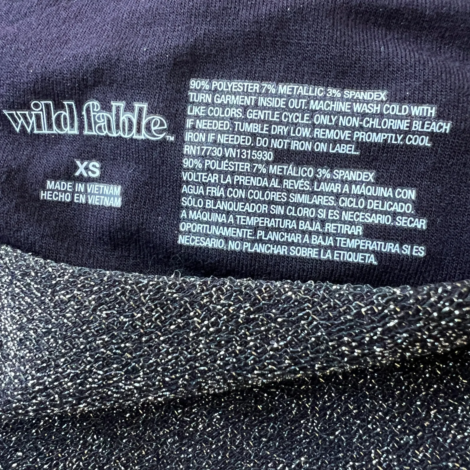 Wild Fable Women's Black Metallic High-Waisted Leggings - Size XS - NWT - Image 2