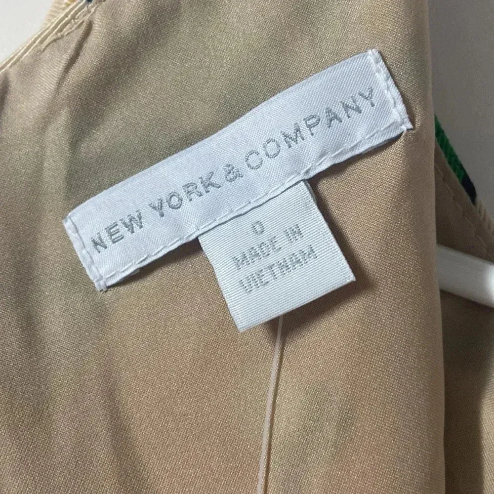 New York & Company yellow floral print polka dot midi dress pleated lined NWT Size 0 - Image 5