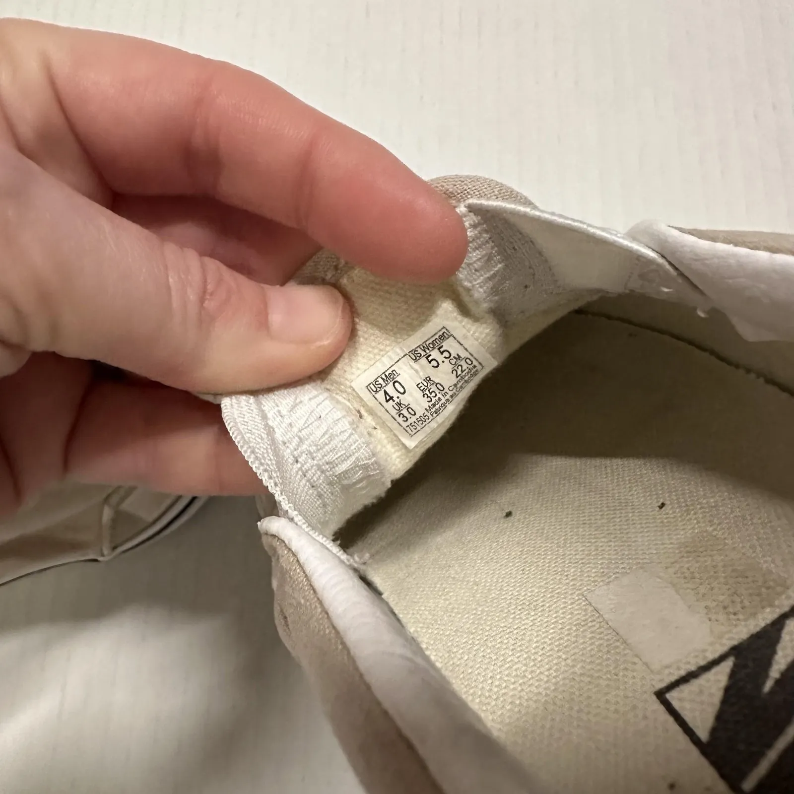 Vans Shoes Mens Size 4 W 5.5 Beige Checkerboard Slip On Skate Sneakers Canvas - Image 9