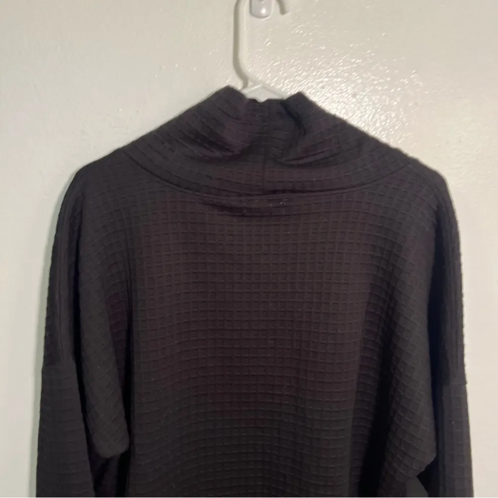 Max Studio Funnel Neck Waffle Knit Pullover Black L - Image 9