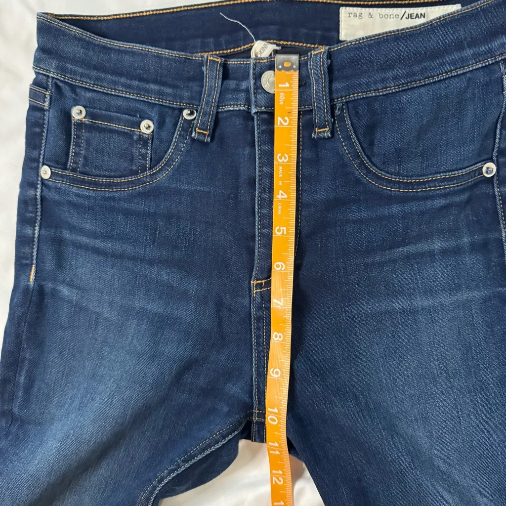 Rag & Bone Women High Rise Skinny Dark Wash Jeans Size 26 Stretch Casual Boho - Image 3