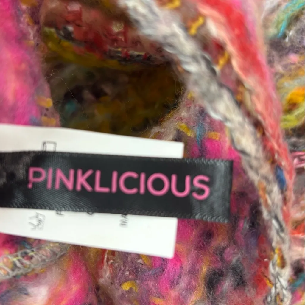 Pinklicious OS Yummy Multicolor Open Knit Pancho Top Pink Size undefined - Image 7