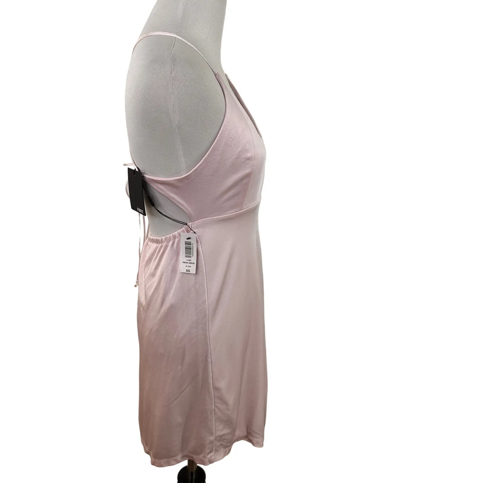 Wilfred Free Aritzia Light Pink Shimmery Spaghetti Rieke Mini Dress NWT XS - Image 3