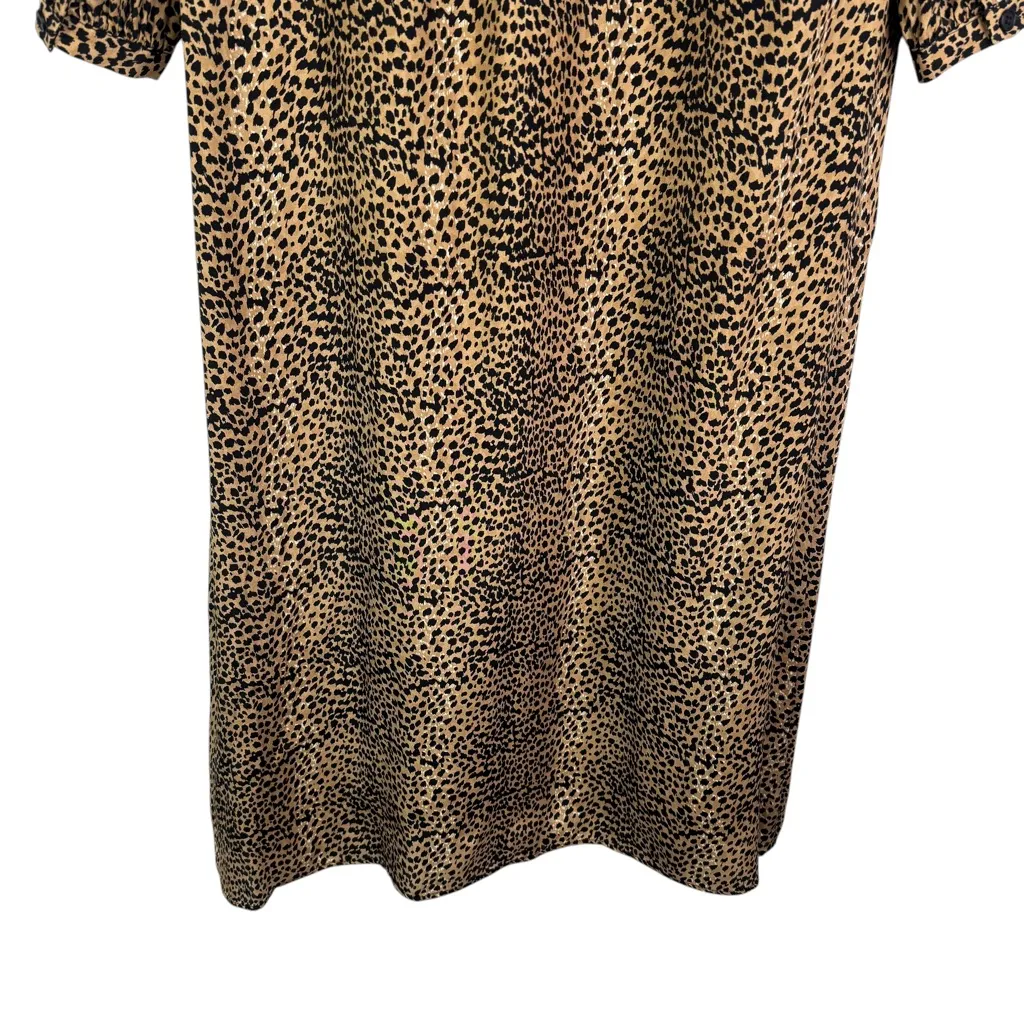 Emerson Fry May Dress Little Cheetah 100% Silk Midi Dress Long Sleeve Medium M Brown - Image 12
