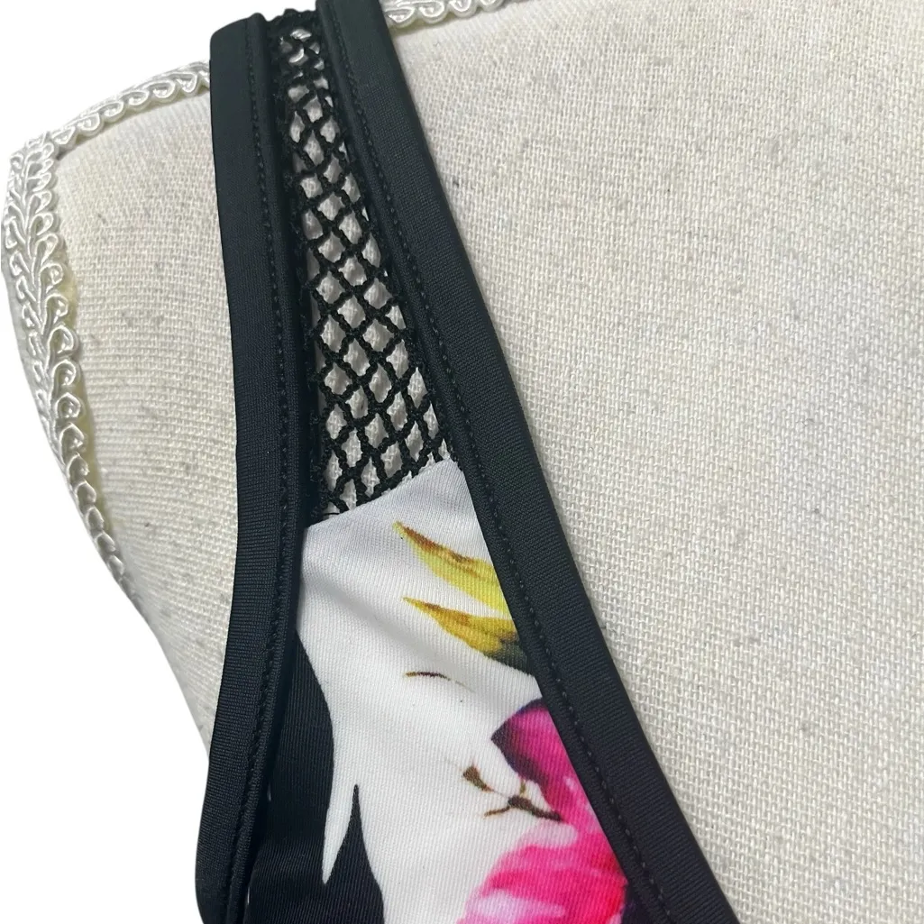VENUS Bikini Swimwear Top Black Floral Size D Adjustable 32-34" - Image 3