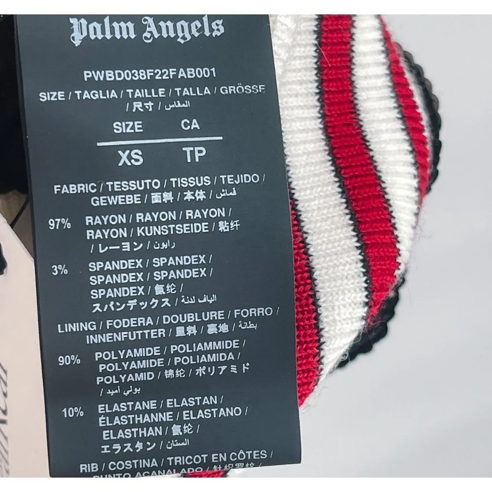 Palm Angels Sequin Track Jacket Zip Up Striped Oversized Coat Chocolate Brown - Image 16