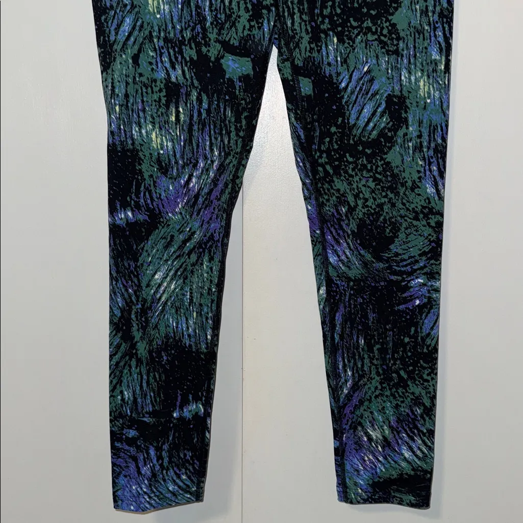 Tuff Athletics Active Supplex Leggings Women’s Medium M Black “Peacock” Print - Image 6