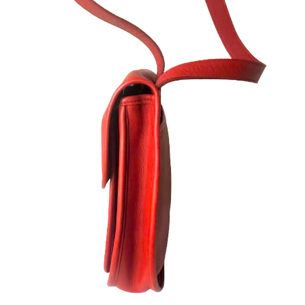 Vintage COACH Red Glove Tanned Large Sidepack Crossbody Bag RARE USA COA 9979 - Image 4