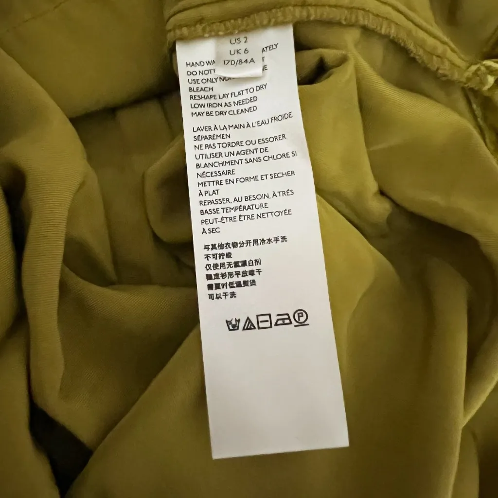 NEW Maeve Anthropologie Karina Velvet Velour Button Down Collared Shirt Gold 2 - Image 3