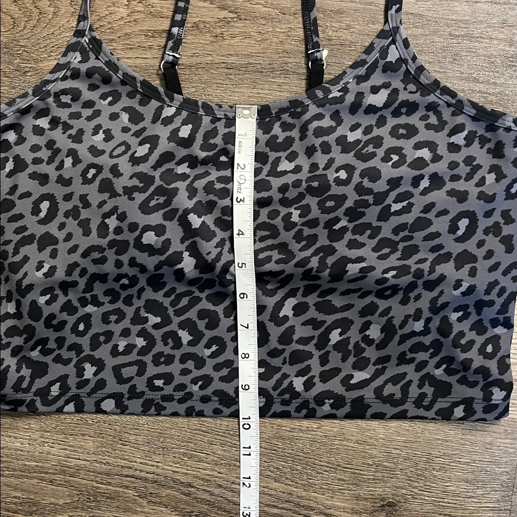 Beyond Yoga Black Leopard Print Strappy Athletic Sports Bra Size XL - Image 9