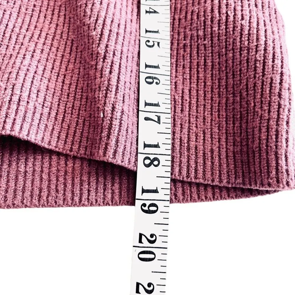Zara mauve cropped rib knit cardigan size Small - Image 7