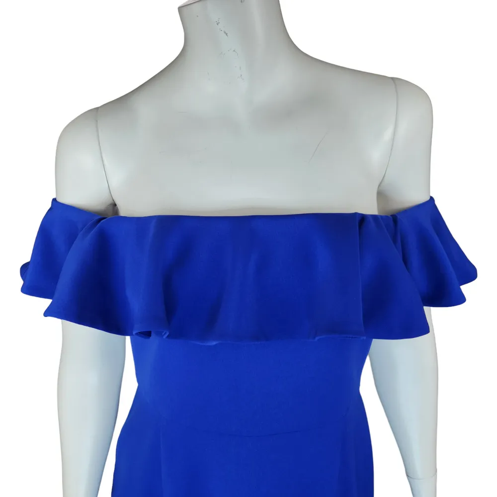 Camilyn Beth Womens Size 4 Blue Off-The-Shoulder Ruffled Sleeve Midi Dress - Image 10