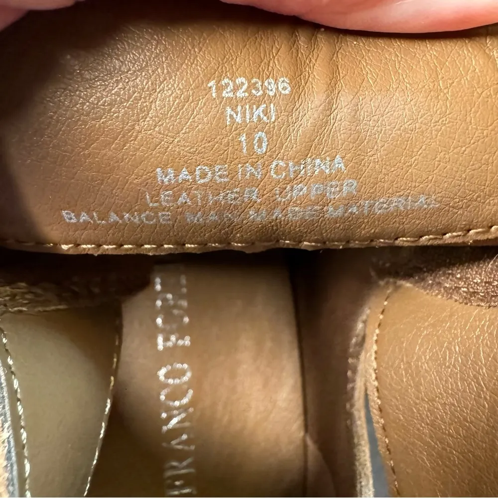 Franco Fortini Women’s Tan Brown Leather Suede‎ Niki Ankle Boots Casual size 10 - Image 8