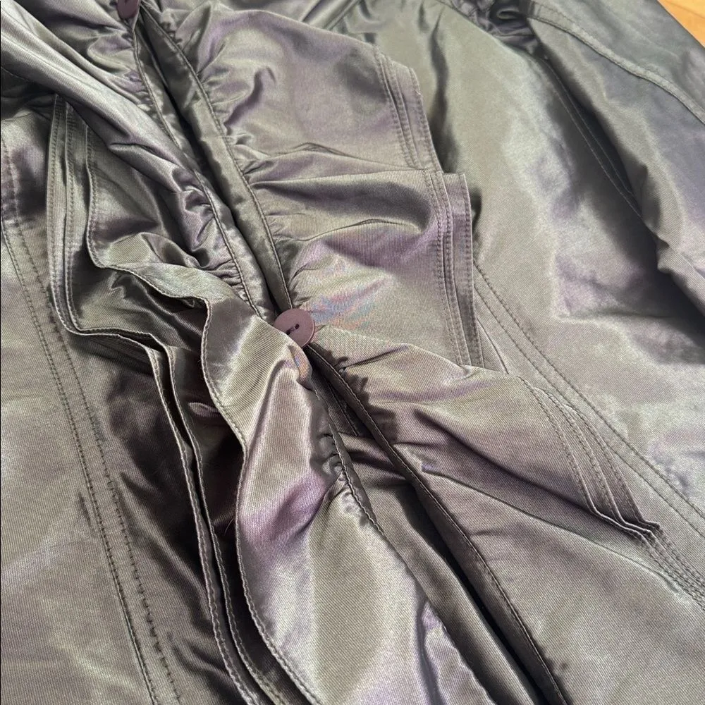 Mycra Pac One Purple Iridescent Ruffle Front Jacket Women’s M Size M - Image 5