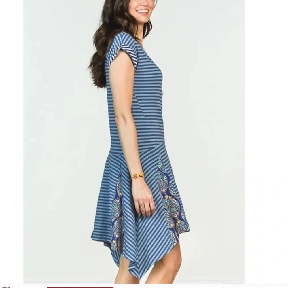 Matilda Jane Blue Stripe Walkabout Sidetail Dress - Image 3