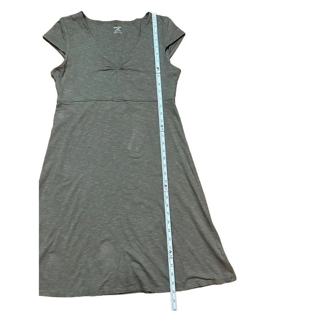 Horny Toad Rosemarie Brown Gray fit flare casual dress lagenlook natural sz M - Image 5