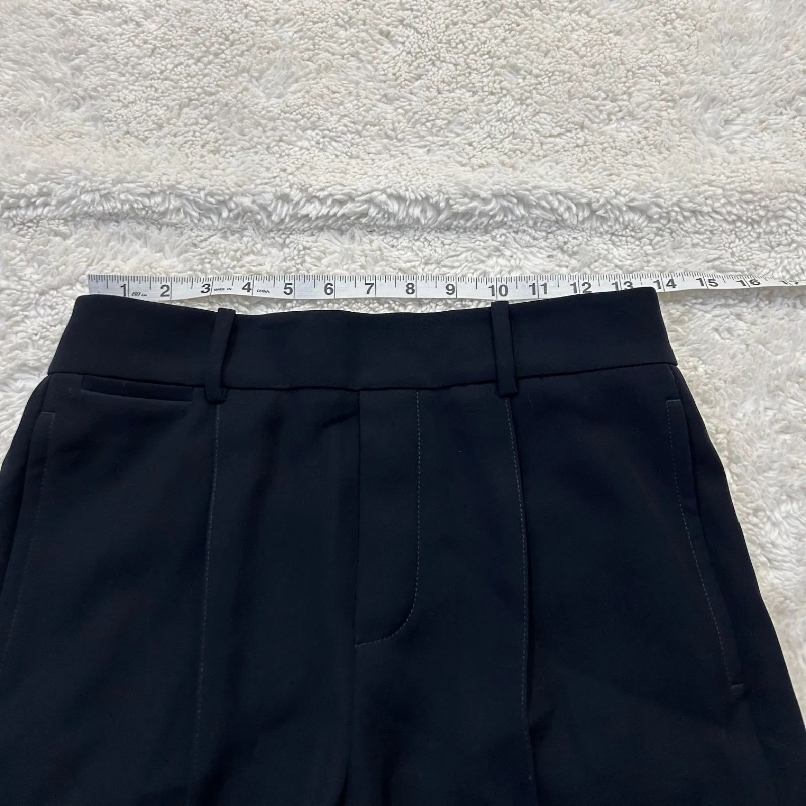 Vince Womens Elastic Waist Straight Leg Trouser Pants Black Sz S Career Business - Image 4