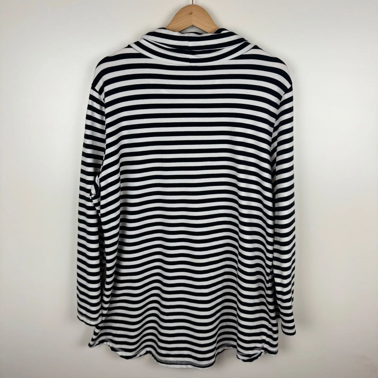 Quacker Factory Womens Rhinestone‎ Anchor Striped Knit Pullover Size 1X Nautical - Image 5