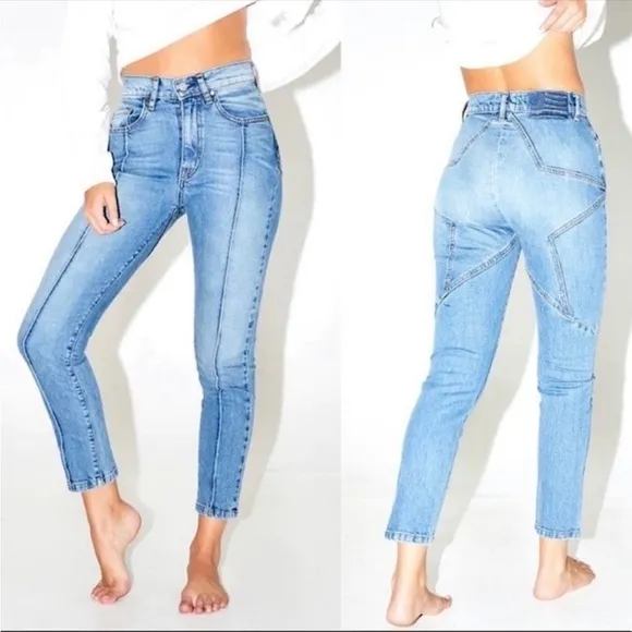 Revice Venus High Rise Cropped Star Jeans: Light Year Wash - Image 2