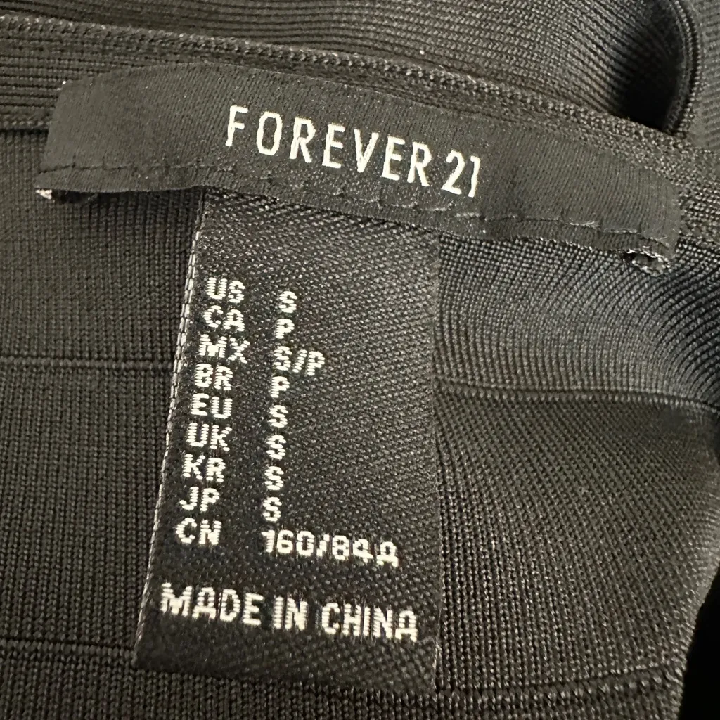 Forever 21 Black Gold Studded Punk Moto Mini Bodycon Dress Size Small - Image 5