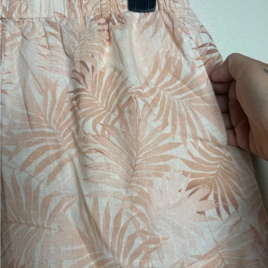 Faherty Women Size Small Paradise Cove Peach Palms‎ Linen Shorts New - Image 2