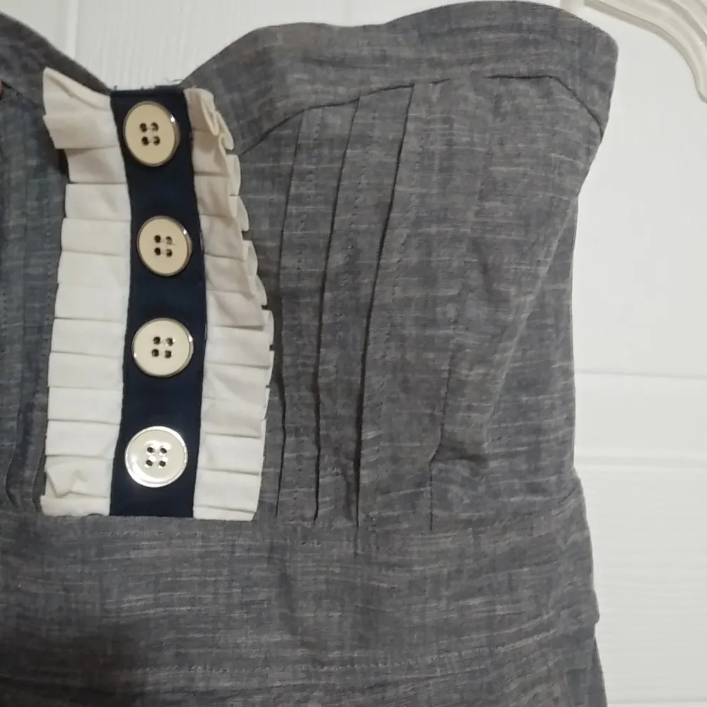 Montrau M Black Pepper Strapless Cotton Mini Dress - Image 9