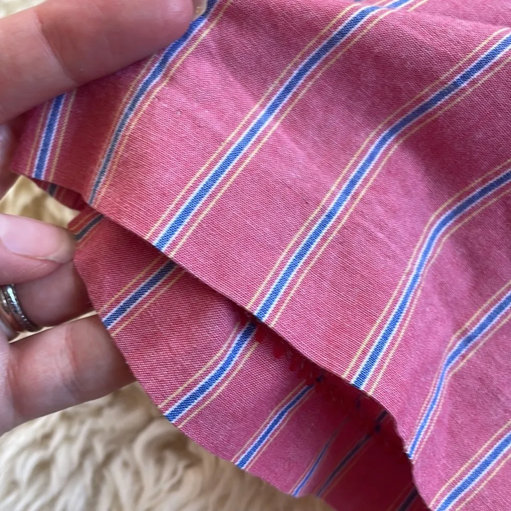 Vintage Lands End Woven Cotton Lightweight striped Bermuda Shorts - Image 6