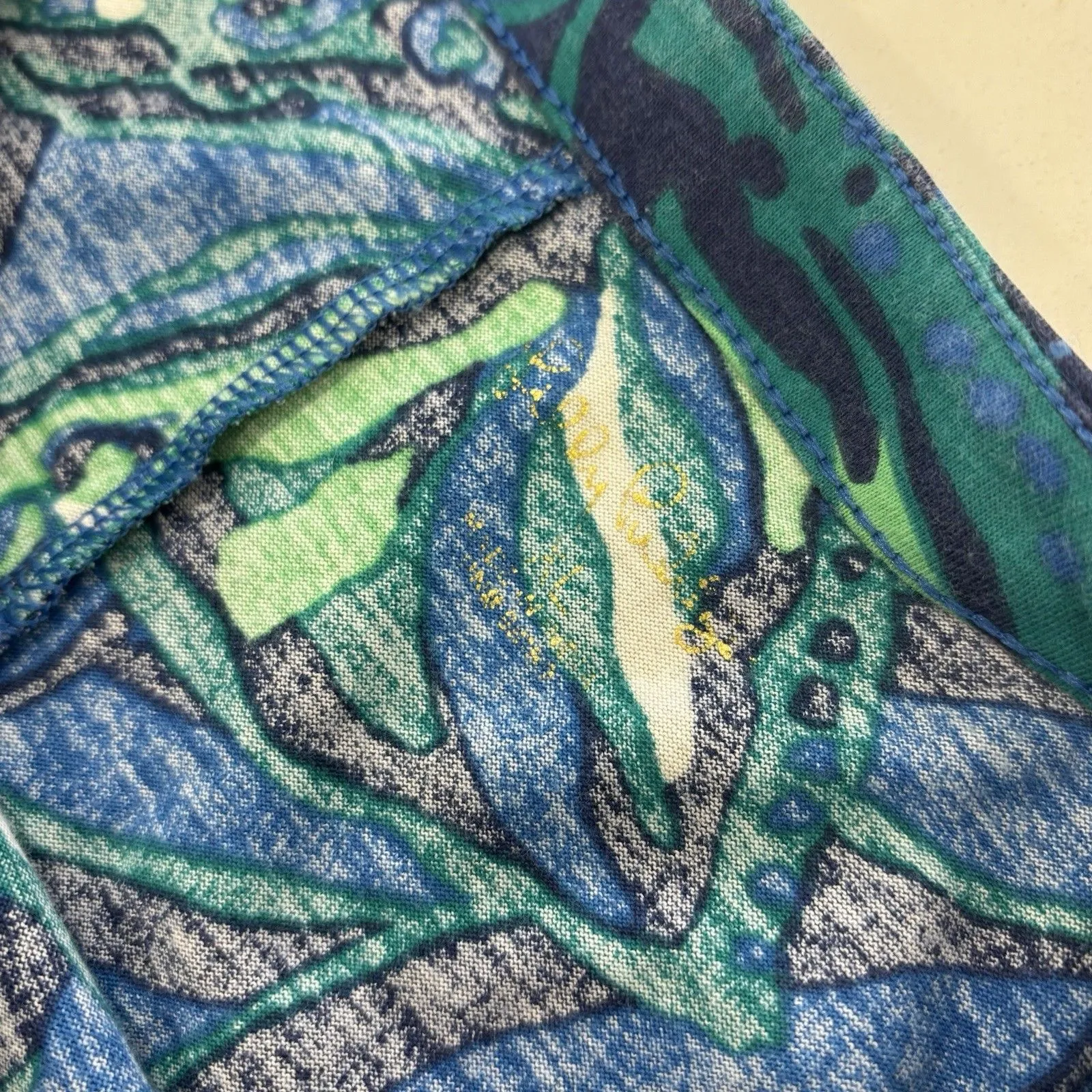 Lilly Pulitzer Dress Size XL Elianna Cotton T-Shirt Indigo Breeze Shady Gators - Image 6