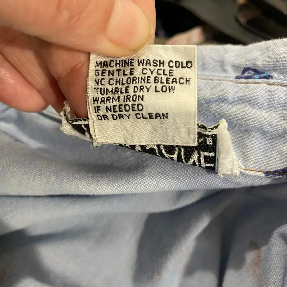 80s Plain Jane by Sweet Baby Jane Western Feather Print Romper Skort Size 13/14 Blue Size M - Image 6