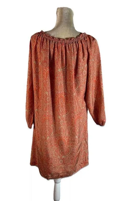 Michael Kors Silk Scarf Print Shift Dress Baroque Casual Luxe Brunch small - Image 4