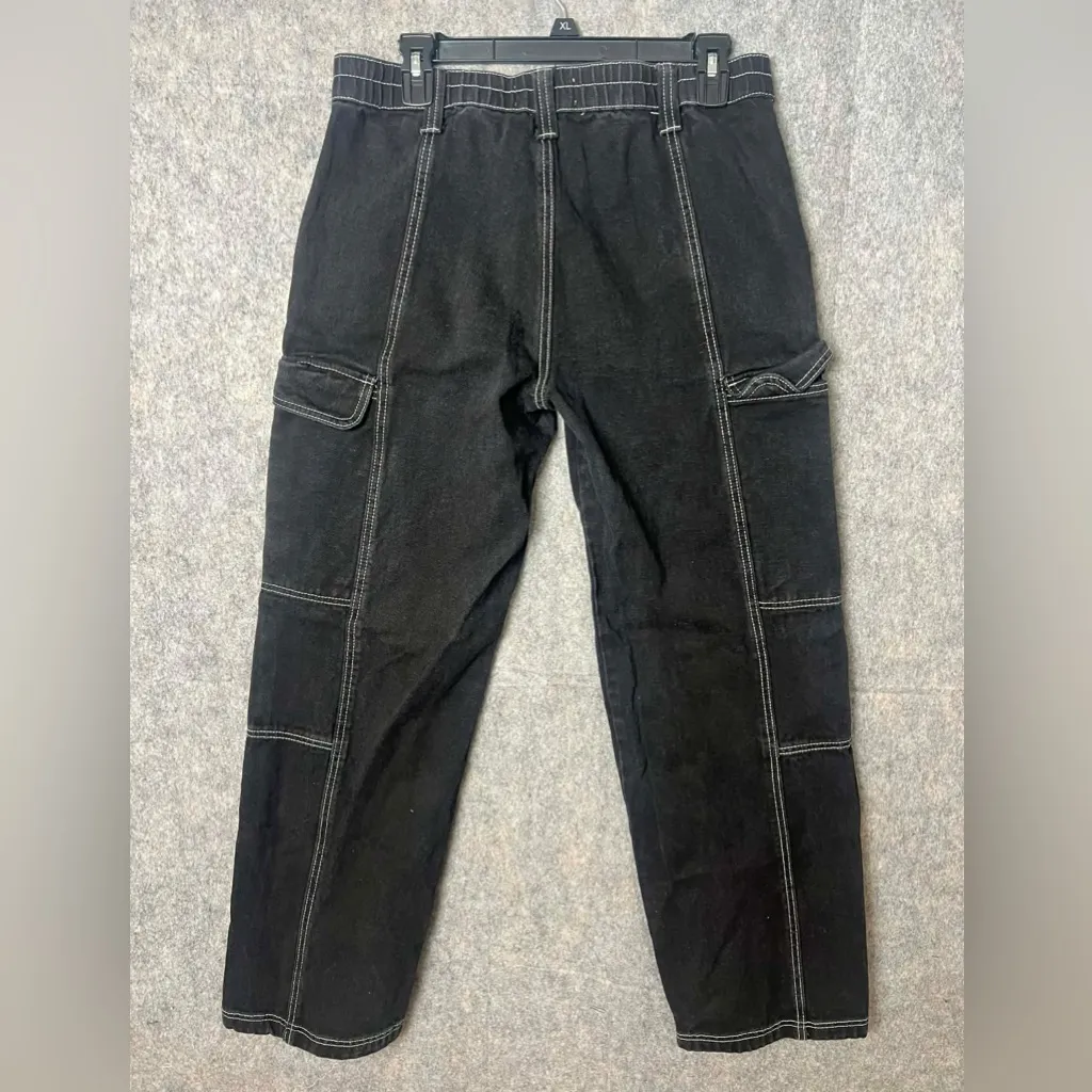 Refuge Denim Woman Size 5 grunge gothic black wide leg cargo pants. - Image 3
