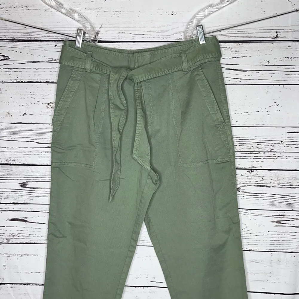 Ann Taylor Loft NWT Size 10 Green Straight Leg Pants w/ Tie Belt - Image 2