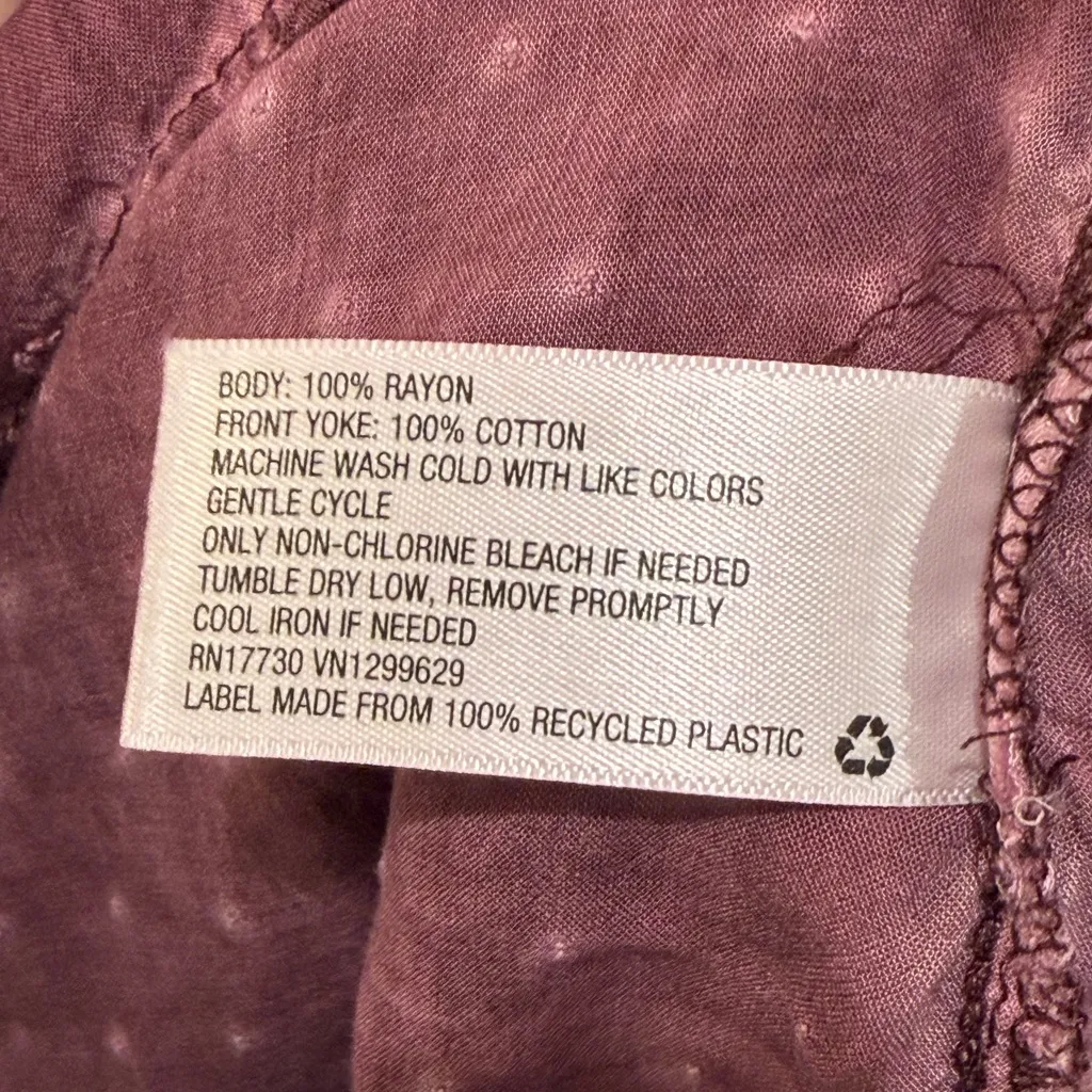 Knox Rose Plum Swiss Dot Lace Blouse size Medium - Image 4