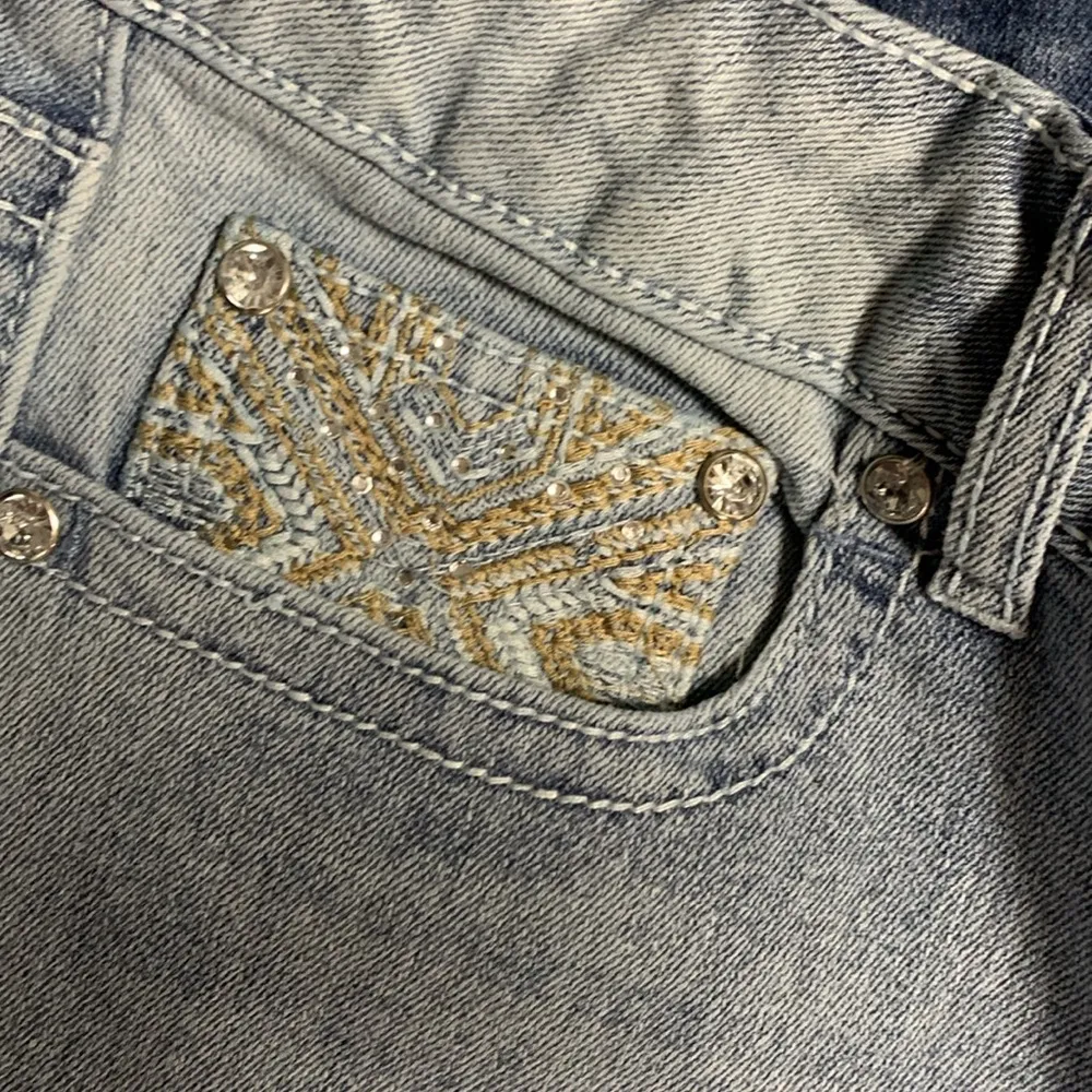 Vintage Mudd Flare Blinged Rhinestone Jeans Size 11 - Image 7