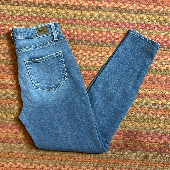 PAIGE MEDIUM WASH HOXTON ANKLE SKINNY JEANS - Image 2
