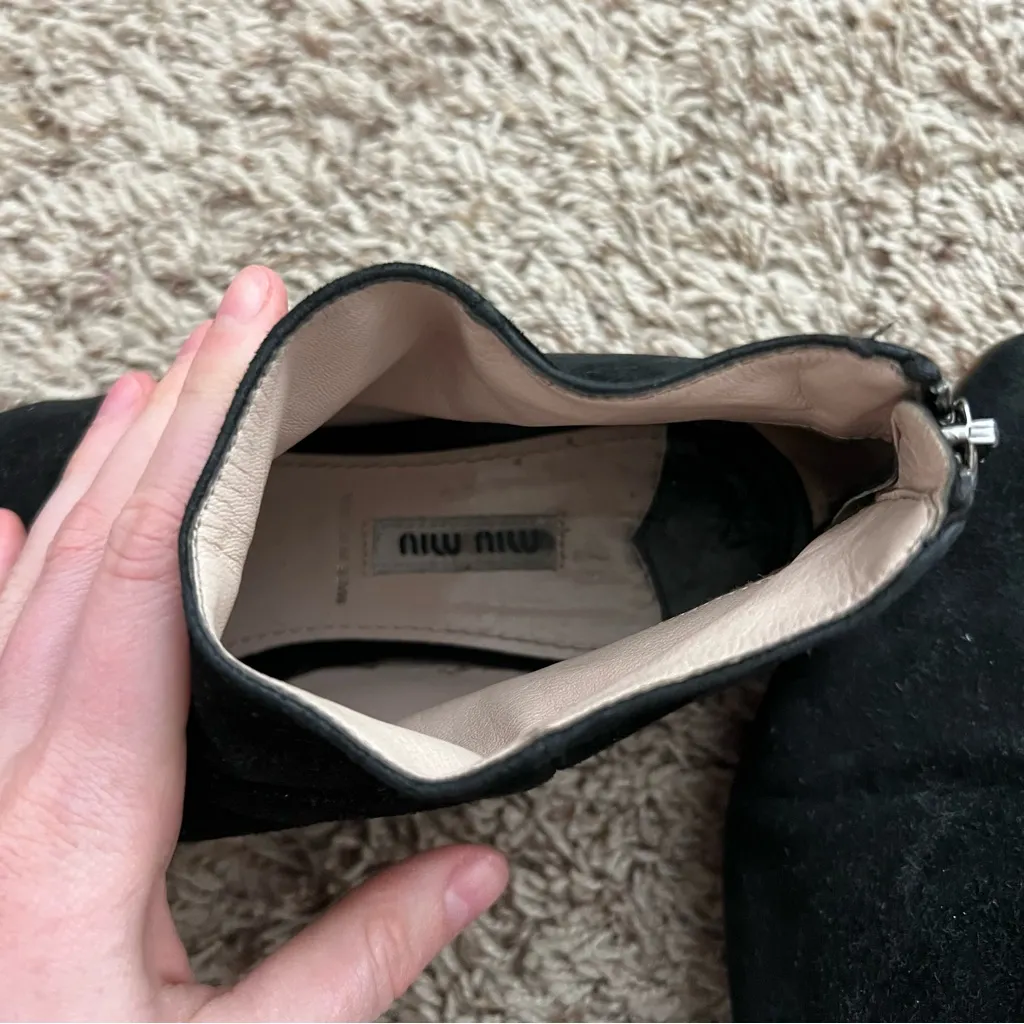 Miu Miu Black Suede Ankle Boots - Image 6